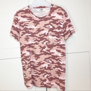 PINK Victoria’s Secret Camo Short Sleeve Tee Dusty Rose NWOT